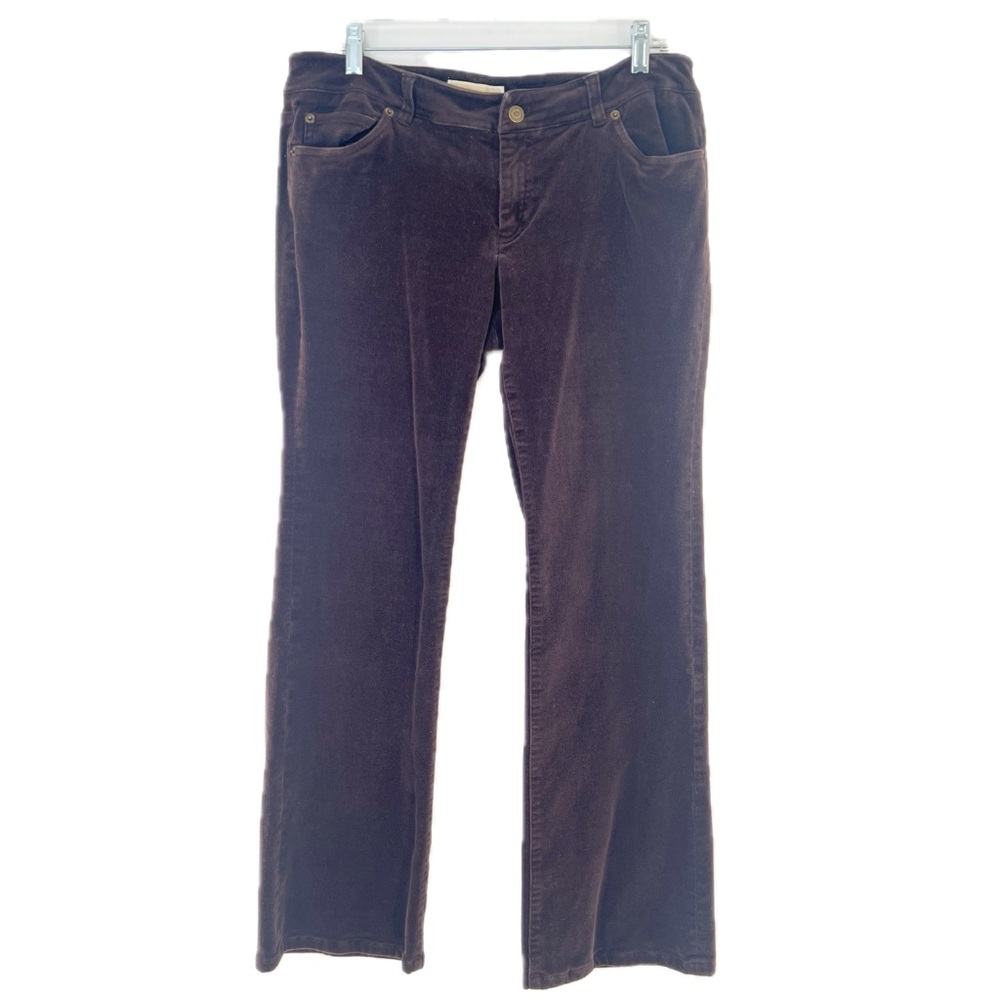 MICHAEL Michael Kors Brown Velour Stretch Cotton Boot Cut Jeans Size 10